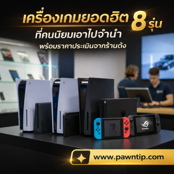 เครื่องเกมยอดฮิต 8 รุ่น ที่คนนิยมเอาไปจำนำ พร้อมราคาประเมินจากร้านดัง 1 รับจำนำเครื่องเกม PS5 Nintendo Switch OLED Xbox Series X ราคาดี ร้านรับจำนำกรุงเทพ