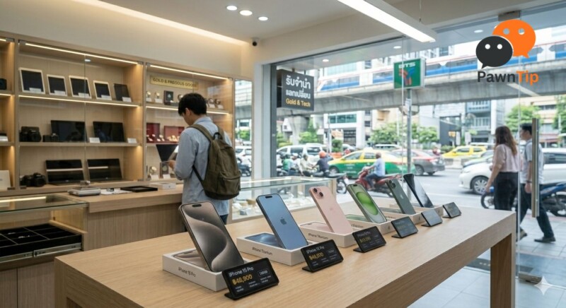 แนะนำร้านรับจำนำไอโฟน แถวลาดพร้าว เลือกยังไงให้ได้ราคาดีและปลอดภัย 2 ไอโฟนหลายรุ่นวางเรียงบนโต๊ะประเมินราคา สำหรับร้านรับจำนำไอโฟนแถวลาดพร้าว ทั้ง iPhone 15, 16 และ 17 รับราคาสูงตามสภาพจริง