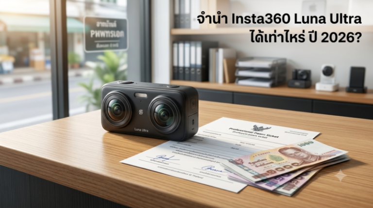 จำนำ Insta360 Luna Ultra ได้เท่าไหร่ปี 2026 Money2Plus.com รับจำนำกล้อง รับซื้อกล้อง ให้ราคาสูงใกล้บางรัก